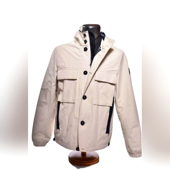 Michael Kors Other - NWOT MICHAEL KORS  Beige Tan Logo Tech Safari Utility Rain Coat Jacket Medium